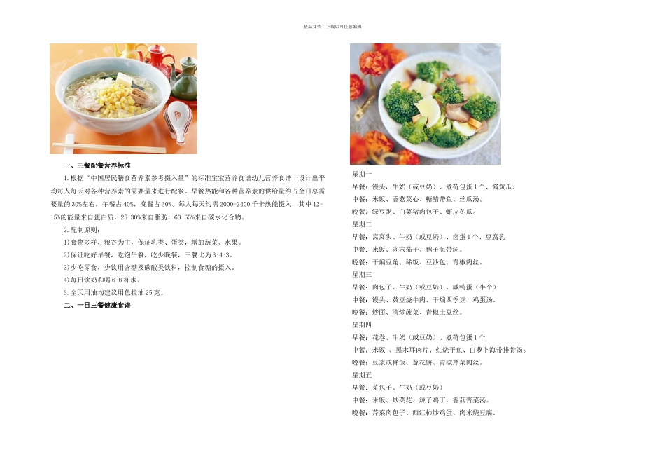 一周家庭营养食谱设计_第1页