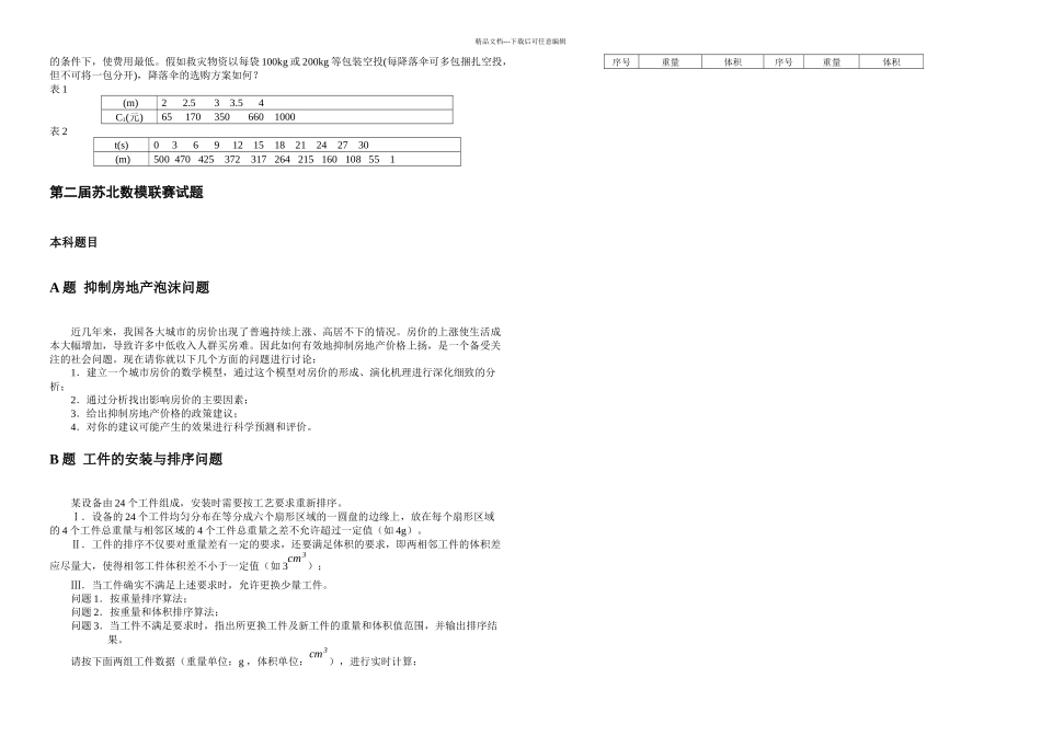 一届至六届苏北数学建模联赛赛题_第2页