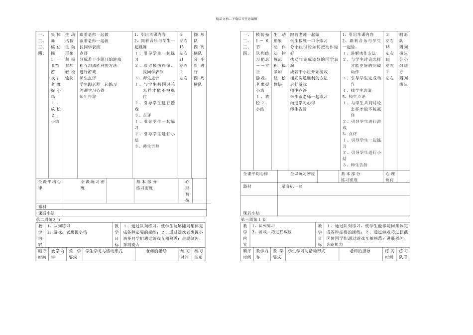 一年级体育教学设计_第3页