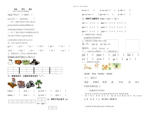 一年级拼音测试卷