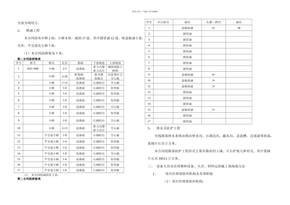 一级公路施工组织设计doc表施工组织设计文字说明_第2页