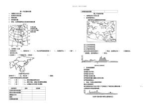 七年级地理下册教材知识点课堂笔记