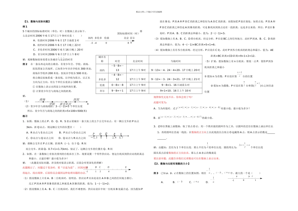 七年级数轴题型总结含答案_第1页