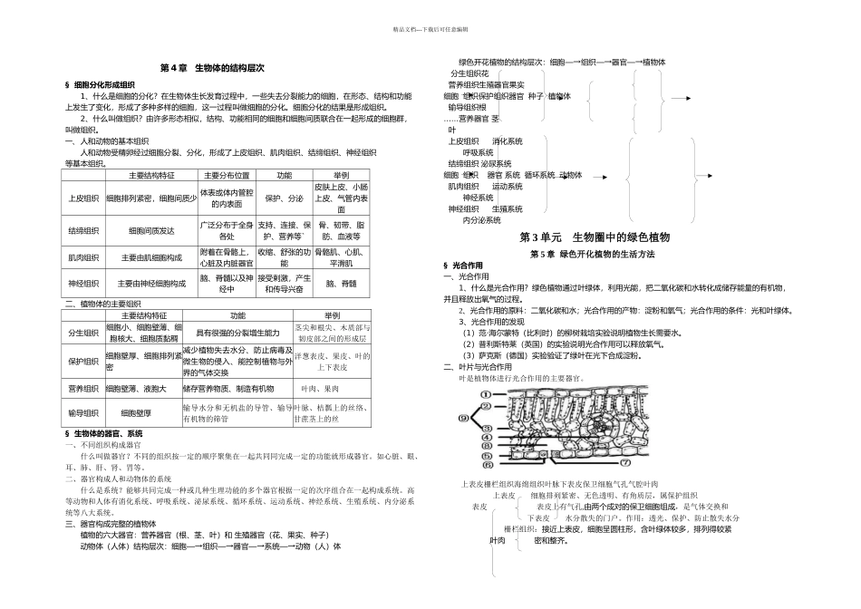 七年级生物上册复习资料北师大_第3页