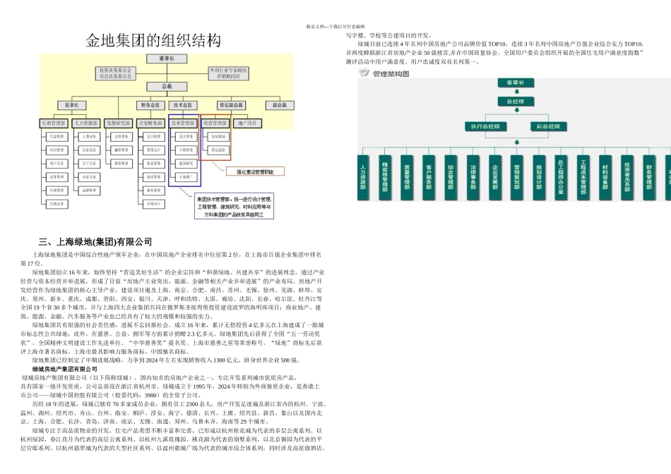 万科金地房地产企业组织架构_第3页