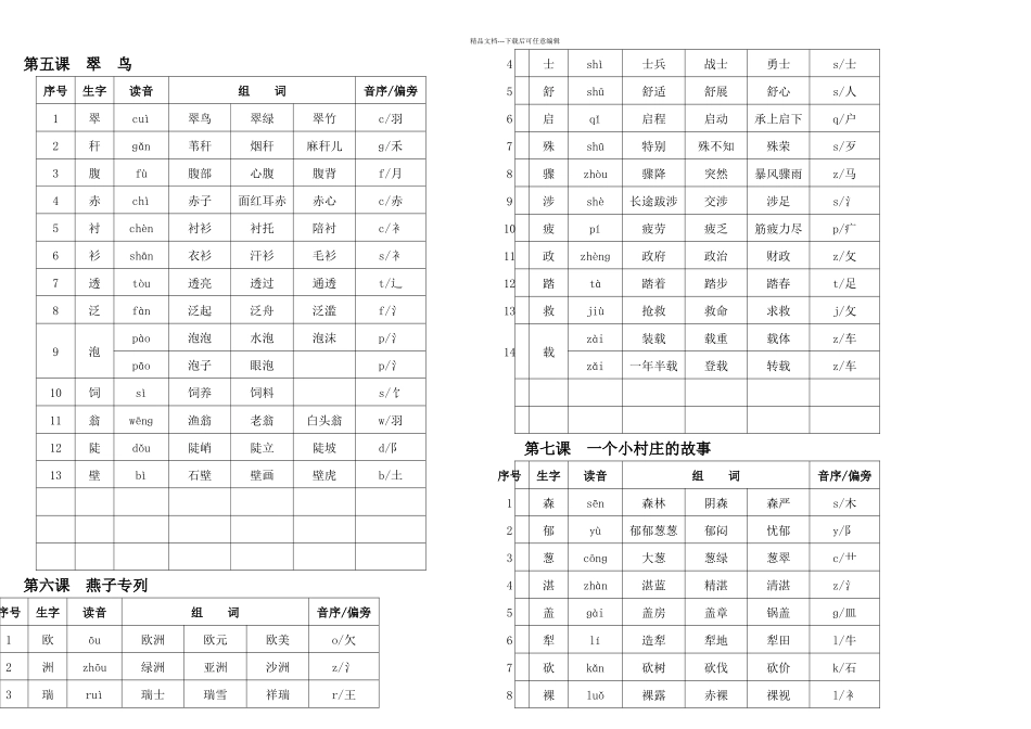 三年级下学期生字_第2页