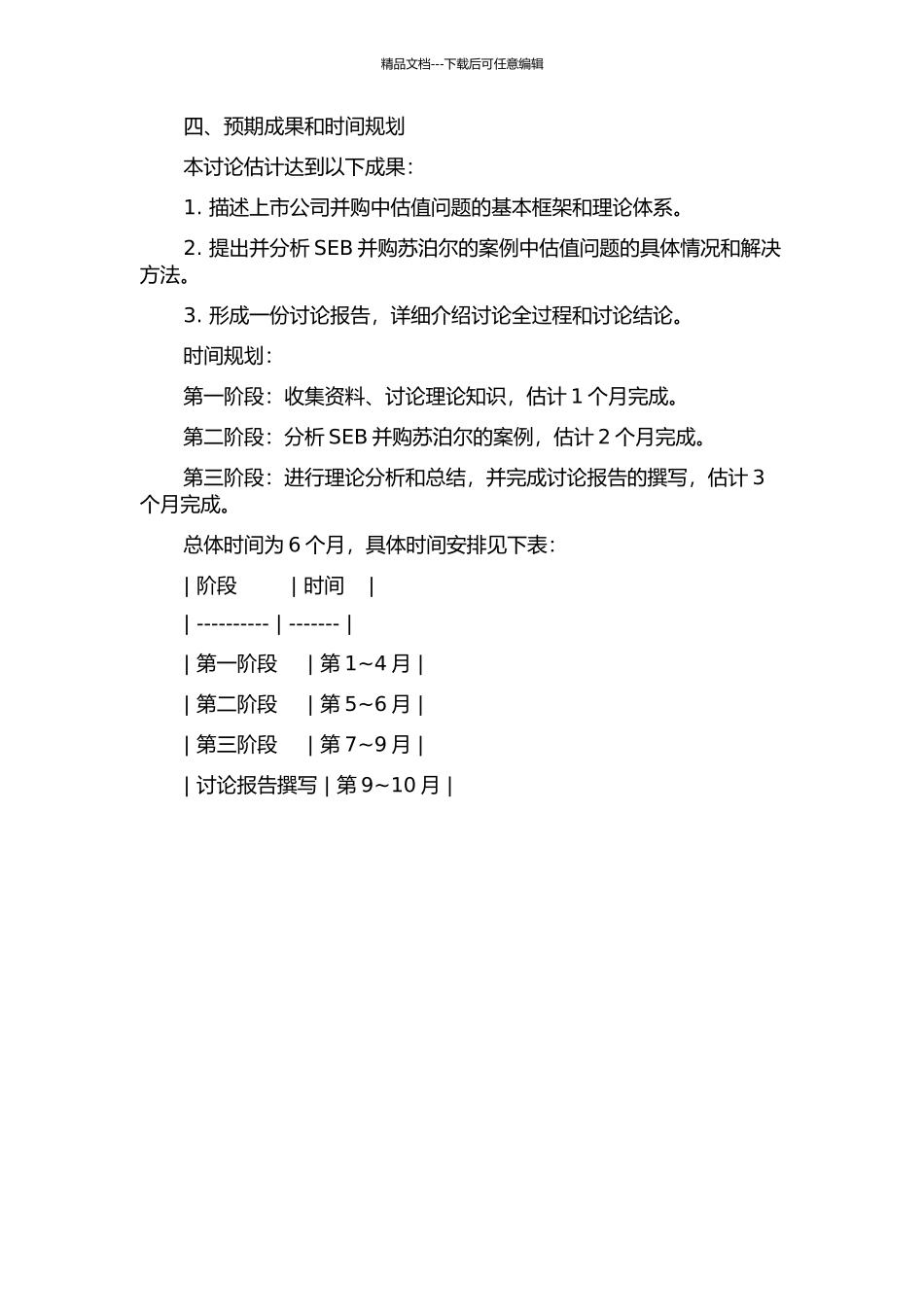 上市公司并购中的估值问题研究——基于SEB并购苏泊尔的案例分析的开题报告_第2页