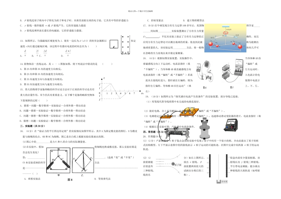 上海市高二物理下学期期中合格_第2页