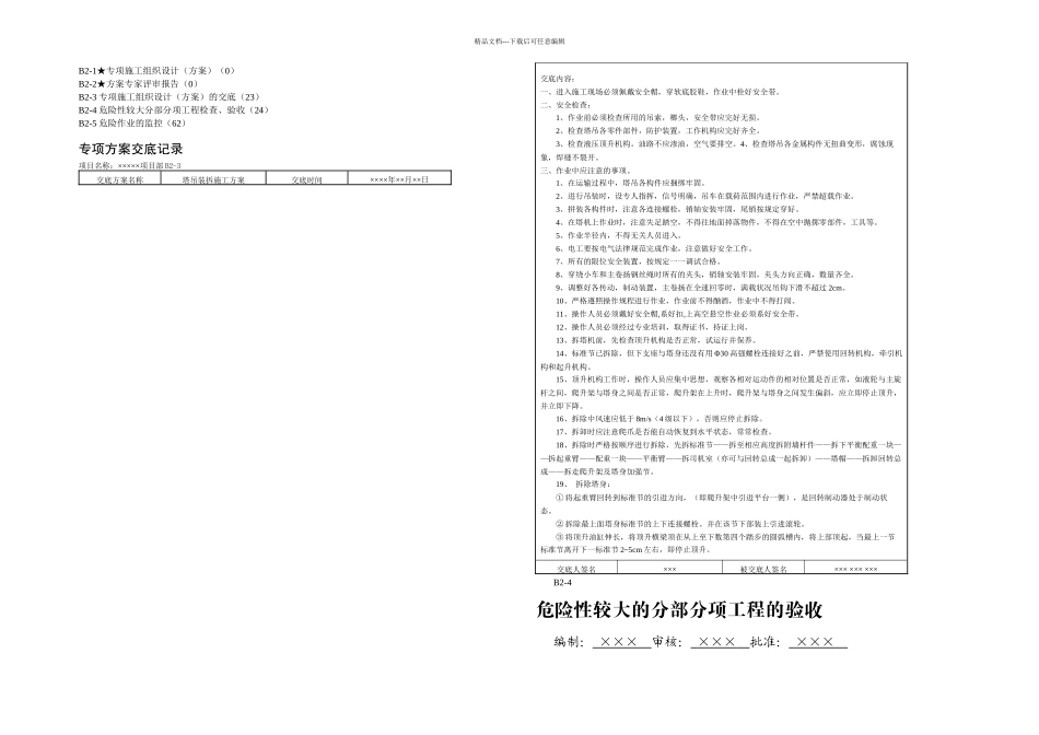 上海建筑危险性较大分部分项工程安全验收表_第1页