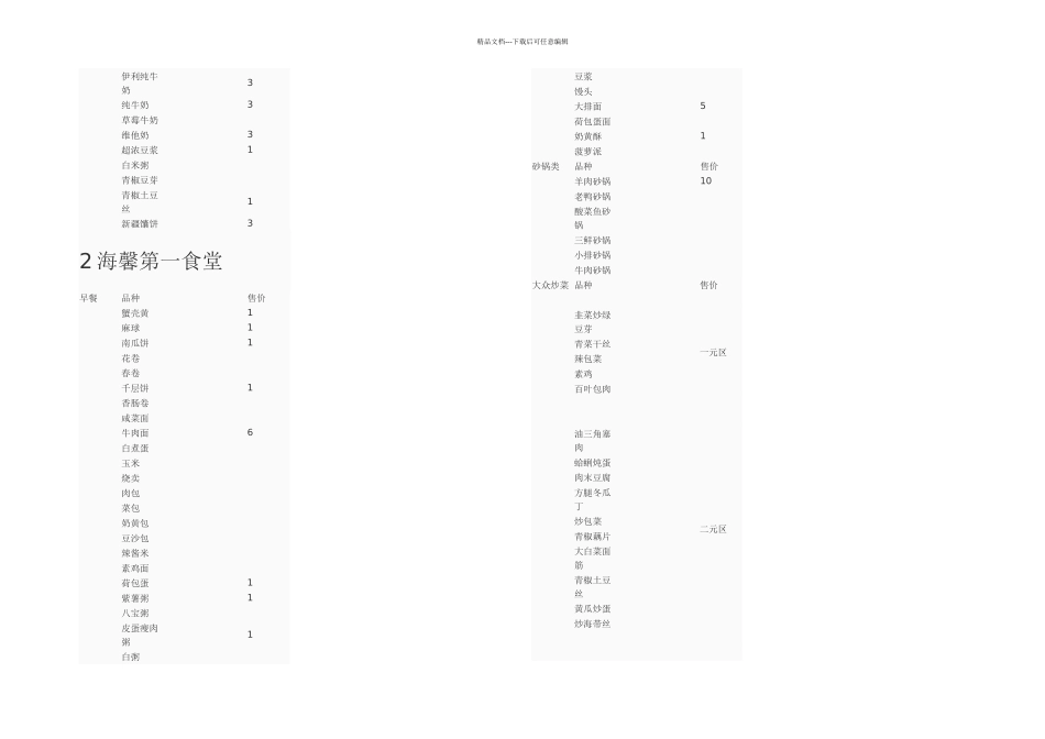 上海海事大学食堂菜谱_第2页