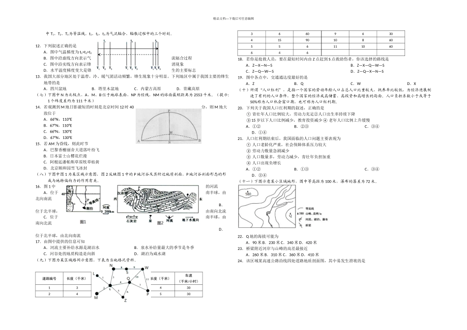 上海虹口二模上海市虹口区高三下学期二模地理试题_第2页