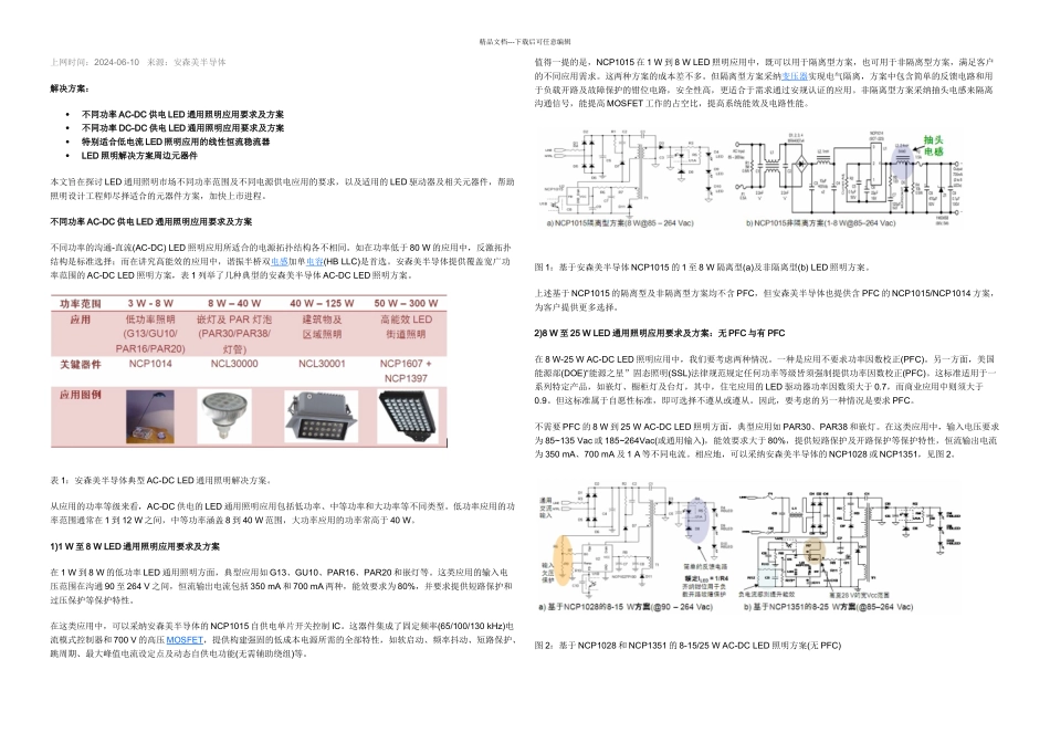 不同功率LED照明驱动电源方案选择指南_第1页