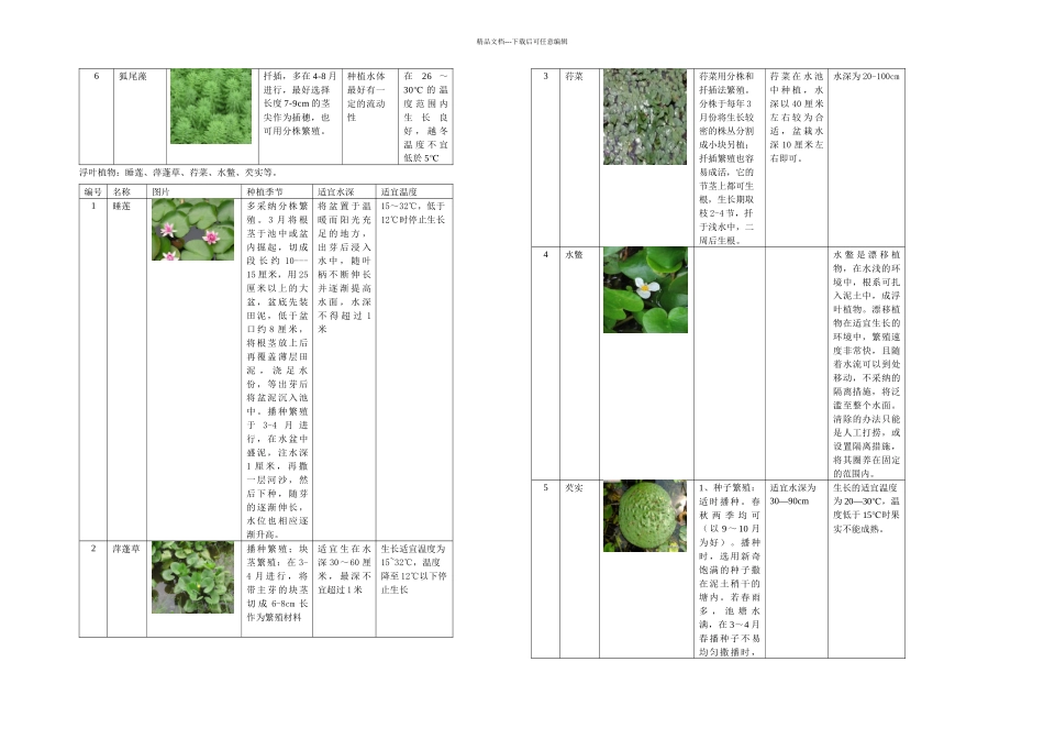 不同季节不同水深适合种植的水生植物选择_第3页
