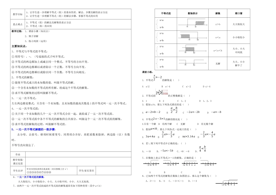 不等式和不等式组及其应用_第1页