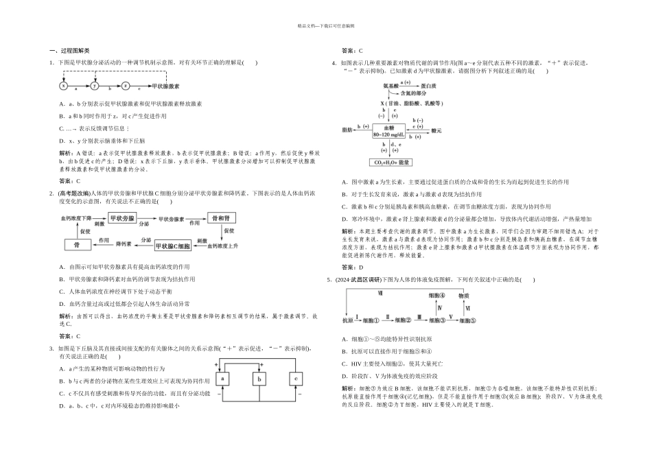 专项升格集训八——动物生命活动调节分类专训_第1页
