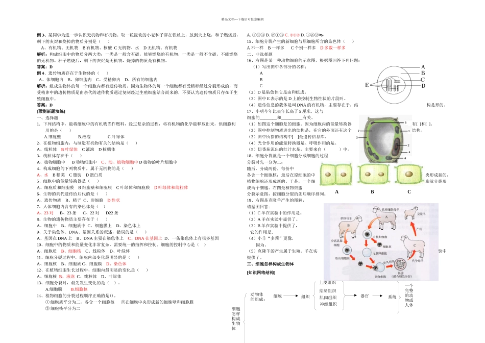 专题二生物体的结构层次_第3页