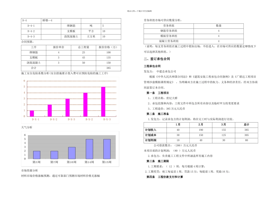 世纪大桥工程项目ERP沙盘模拟方案设计_第2页