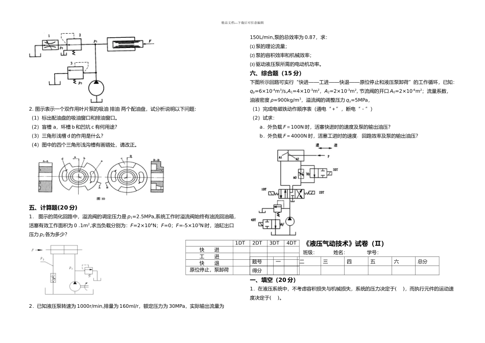 东北大学液压考试复习试题卷含答案解析_第2页