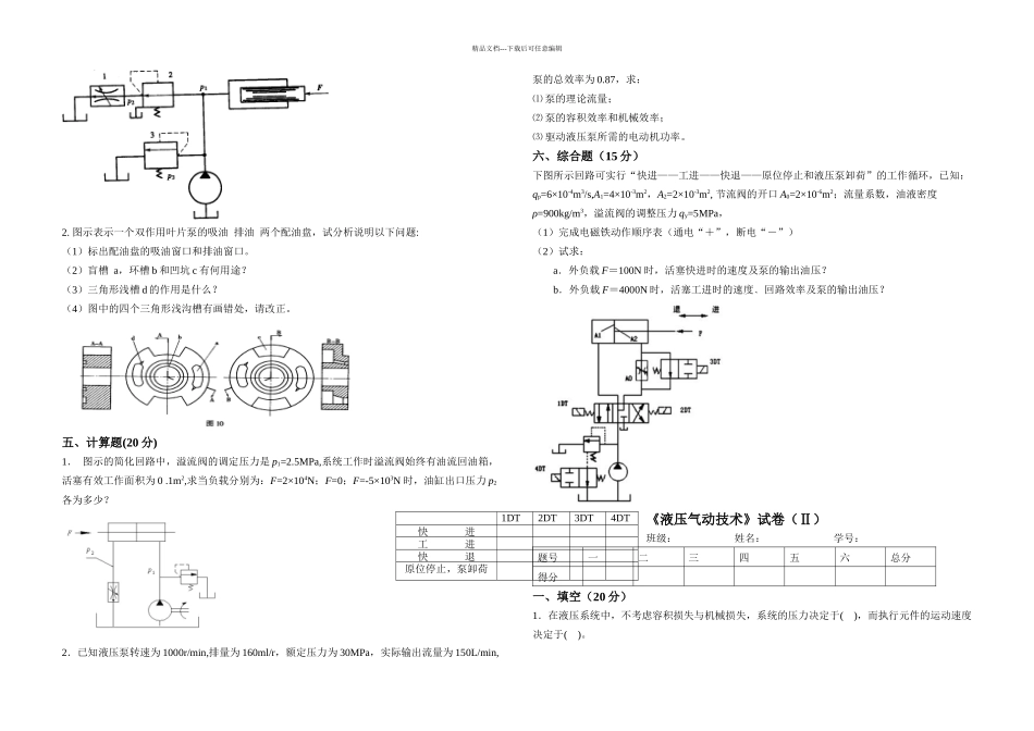 东北大学液压考试复习试卷含答案_第2页