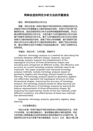 两种改进的同伦分析方法的开题报告