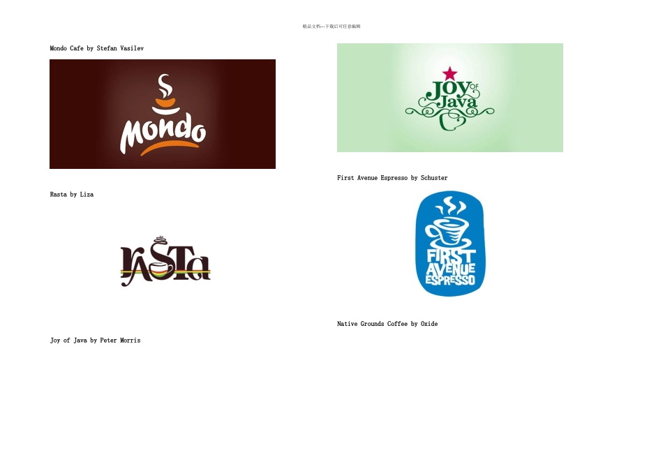 个包含咖啡的创意LOGO设计_第1页