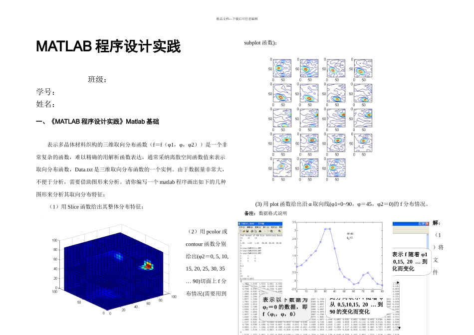 中南大学材料院matlab程序设计实践_第1页