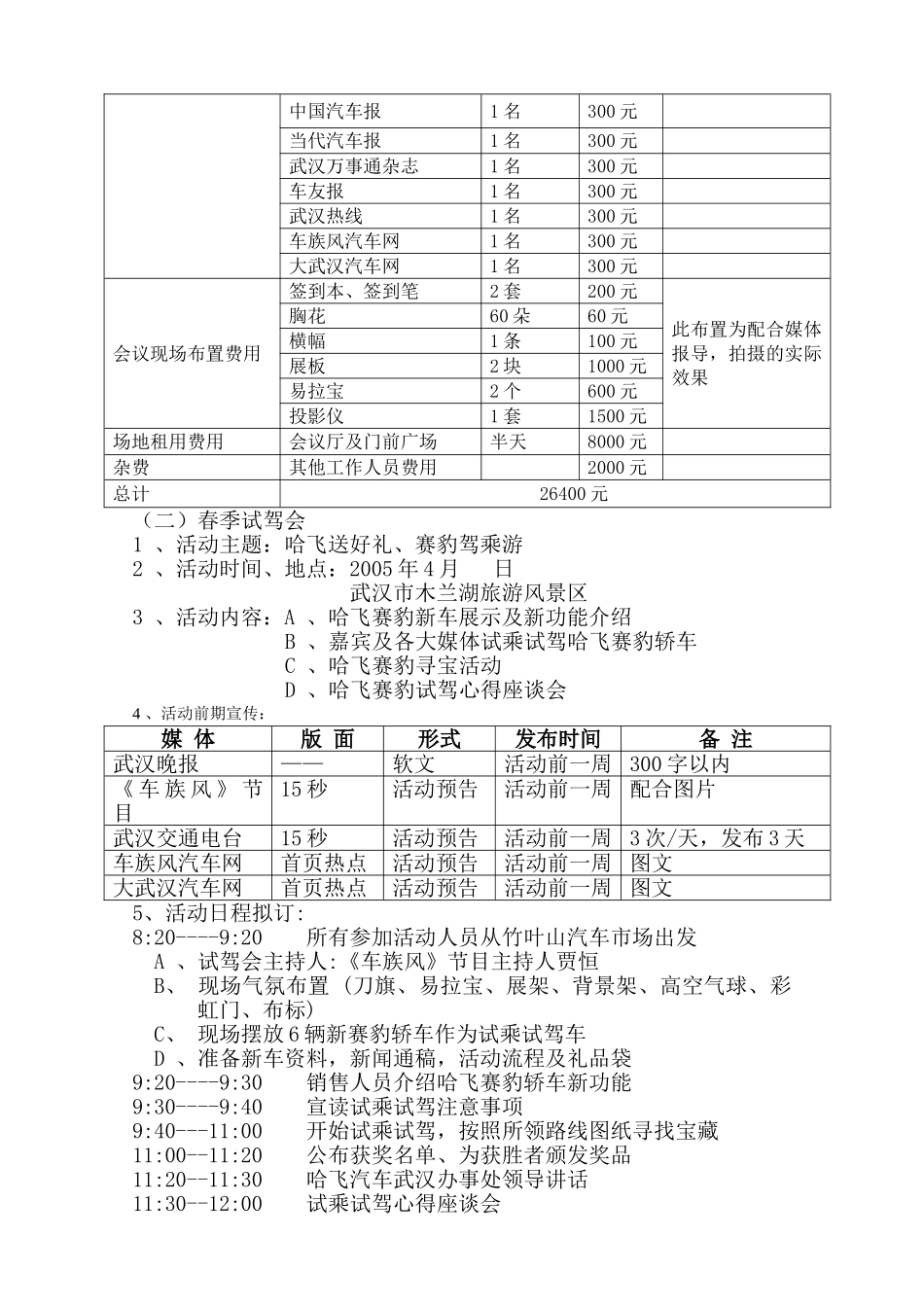 哈飞赛豹新车媒体试乘试驾活动方案_第3页