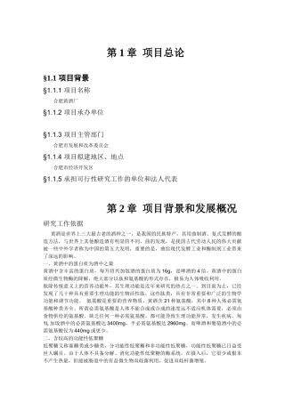 合肥黄酒厂可行性研究报告