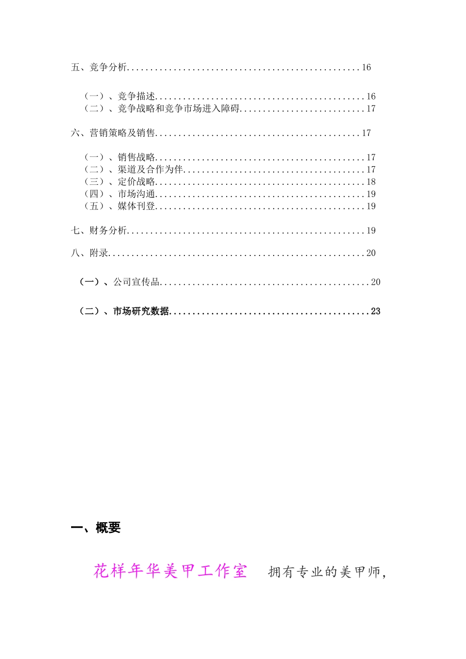 花样年华美甲工作室项目创业计划_第2页