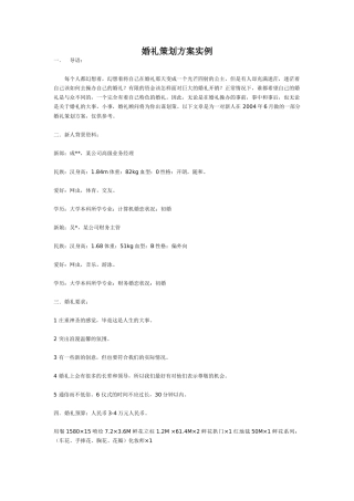 婚礼策划方案实例