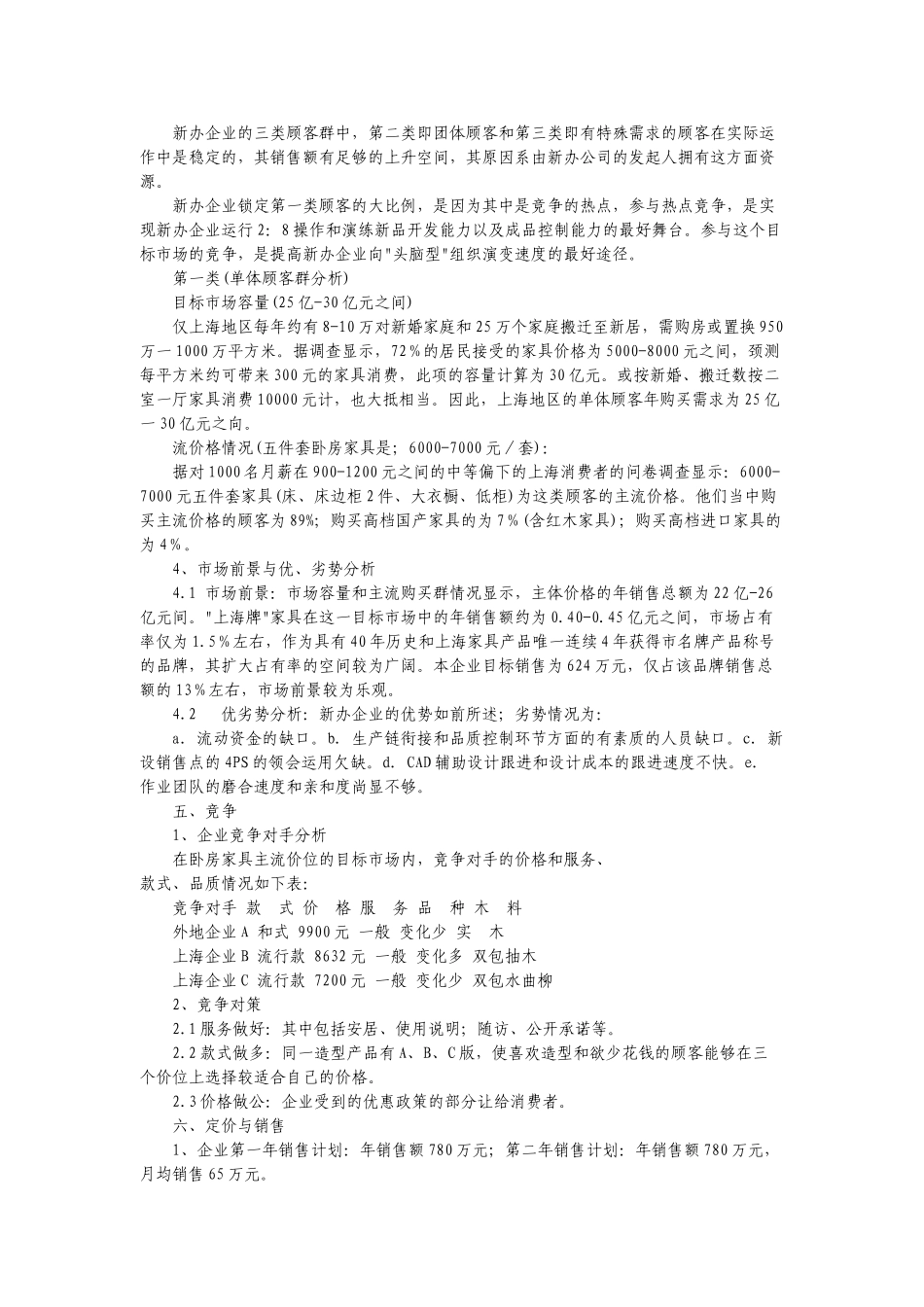 家具行业创业计划书_第3页