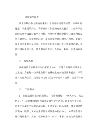 某学校班主任工作要点及工作计划-1