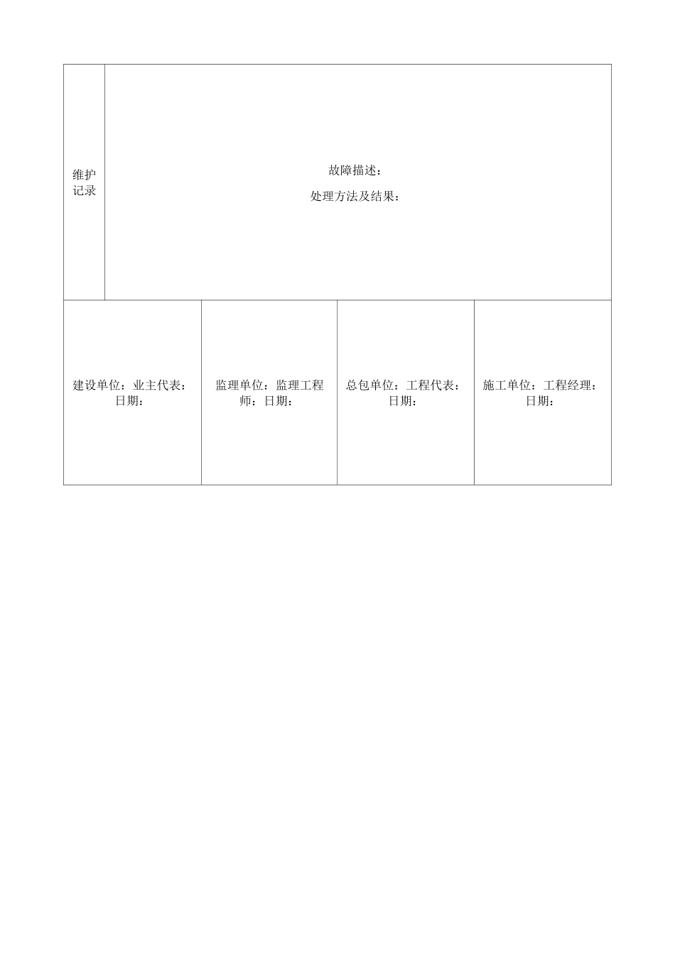 试运行记录表格模板_第2页