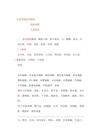 建材五金分类