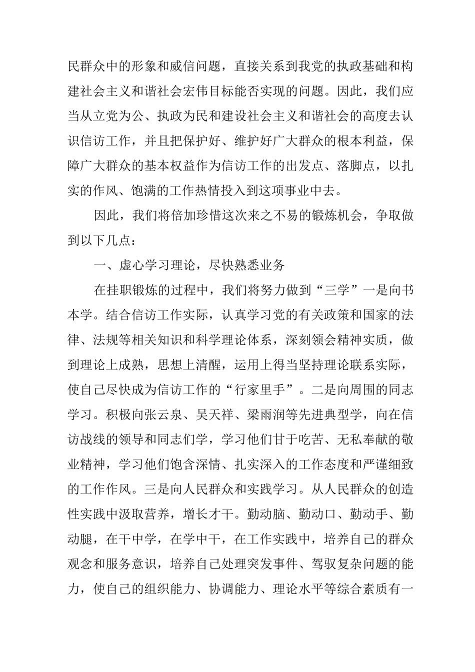 信访挂职锻炼发言_第2页
