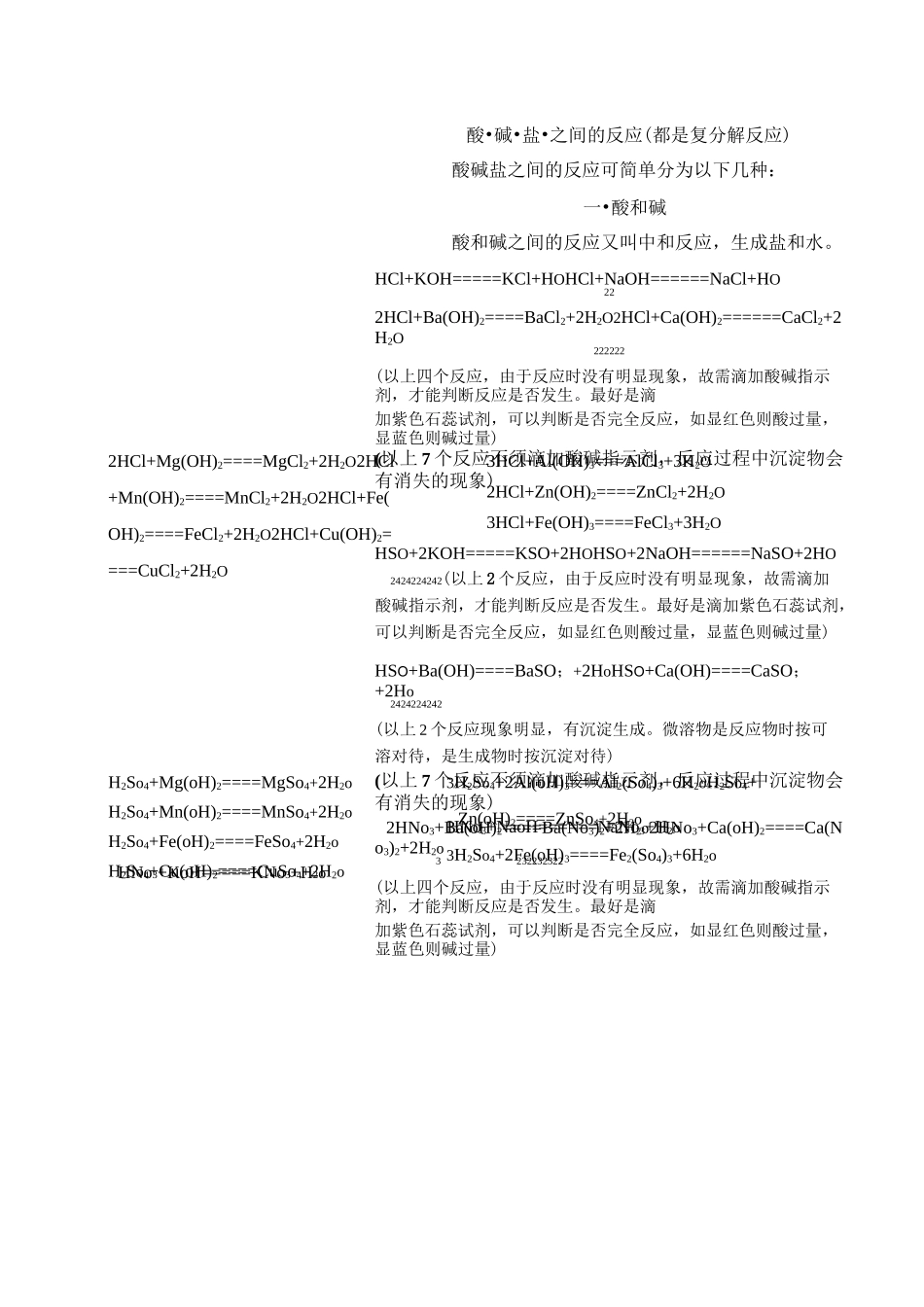 九年级化学酸碱盐化学方程式大全_第3页