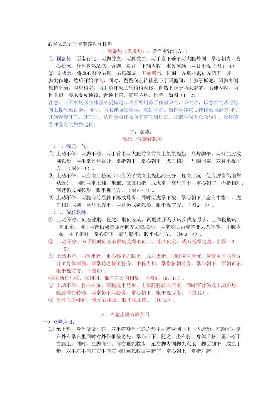 武当太乙五行拳套路动作图解_第1页