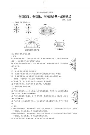常见的电场电场线分布规律