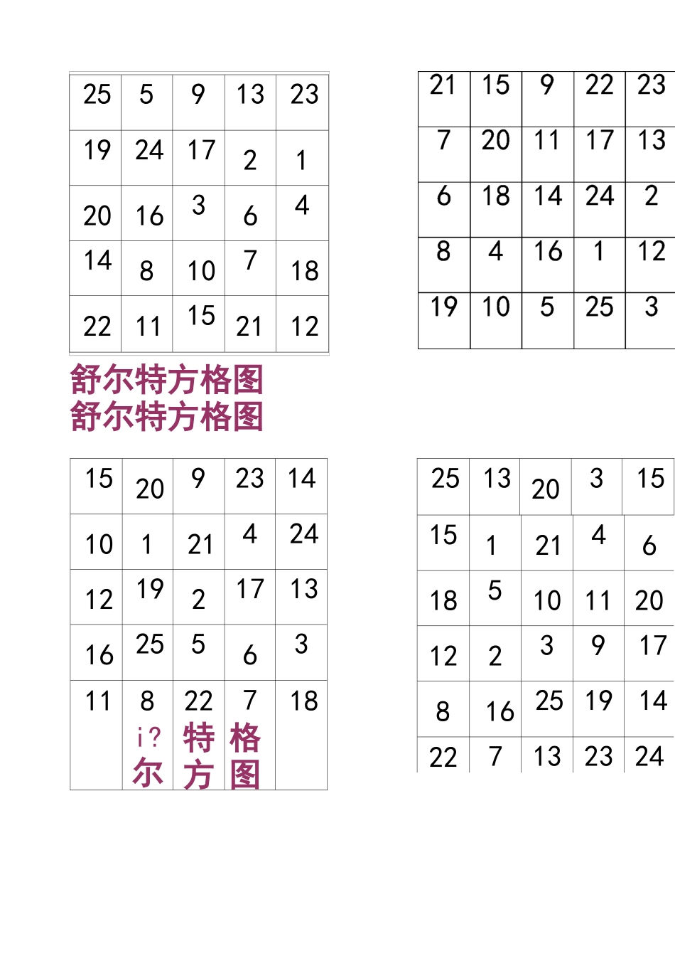 舒尔特方格A 直接打印版_第3页