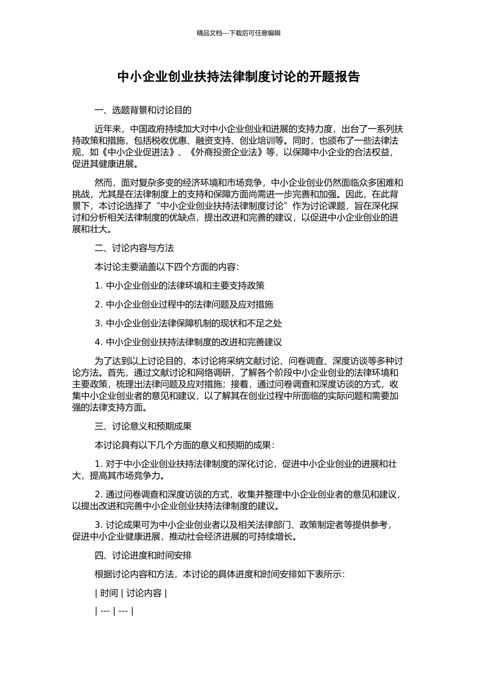 中小企业创业扶持法律制度研究的开题报告_第1页
