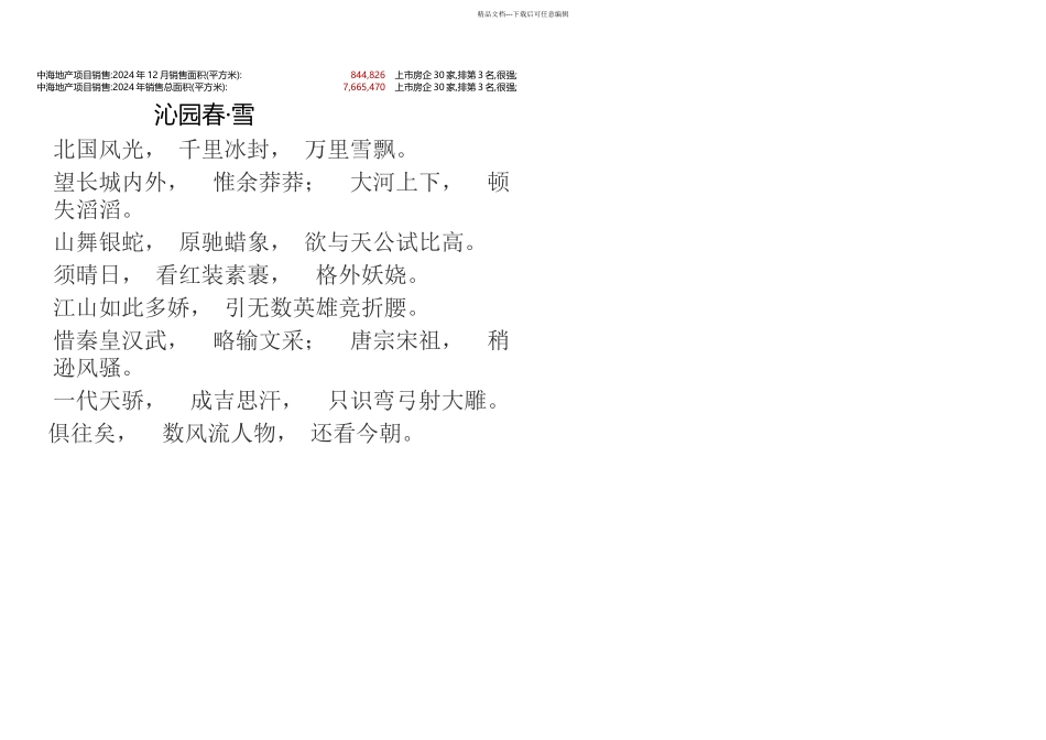 中海地产经营数据分析房地产百强企业研究九舍会_第3页