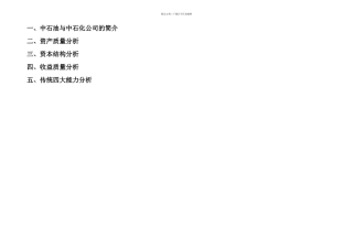 中石油和中石化财务报表分析