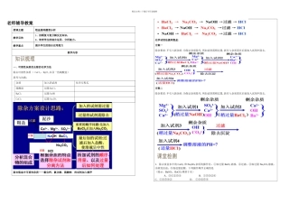 中考化学一轮复习讲义粗盐提纯知识讲解梳理中考题型集锦家庭作业