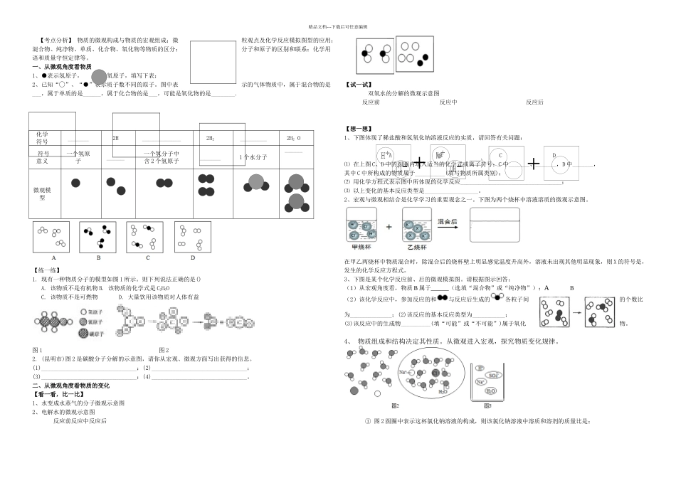 中考化学专题复习微观图示题_第1页