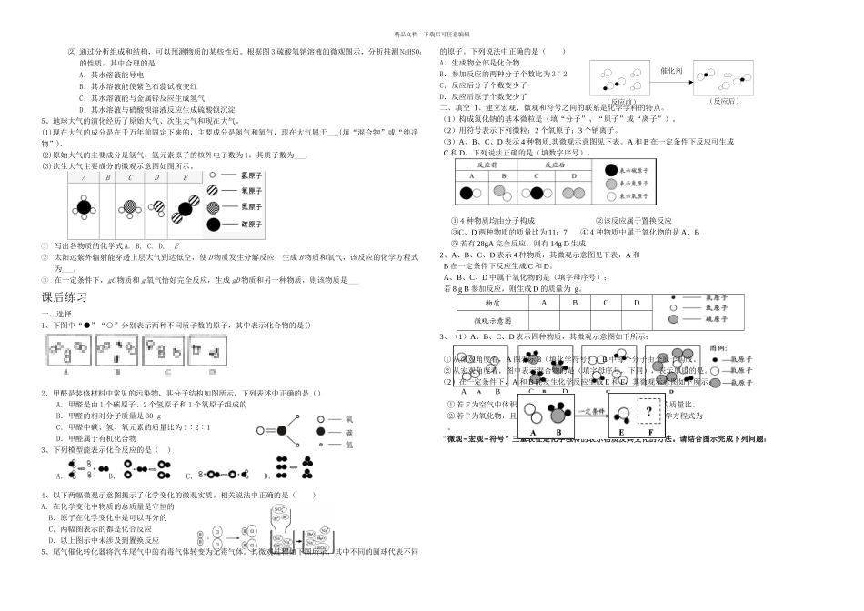 中考化学专题复习微观图示题_第2页
