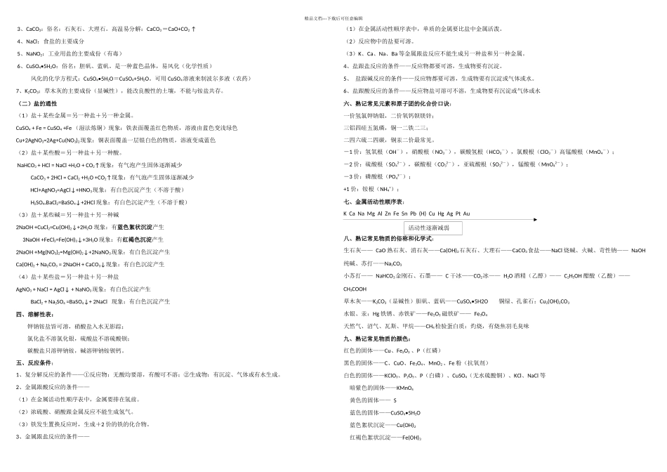 中考化学专题复习酸碱盐知识点例题习题提高篇_第2页