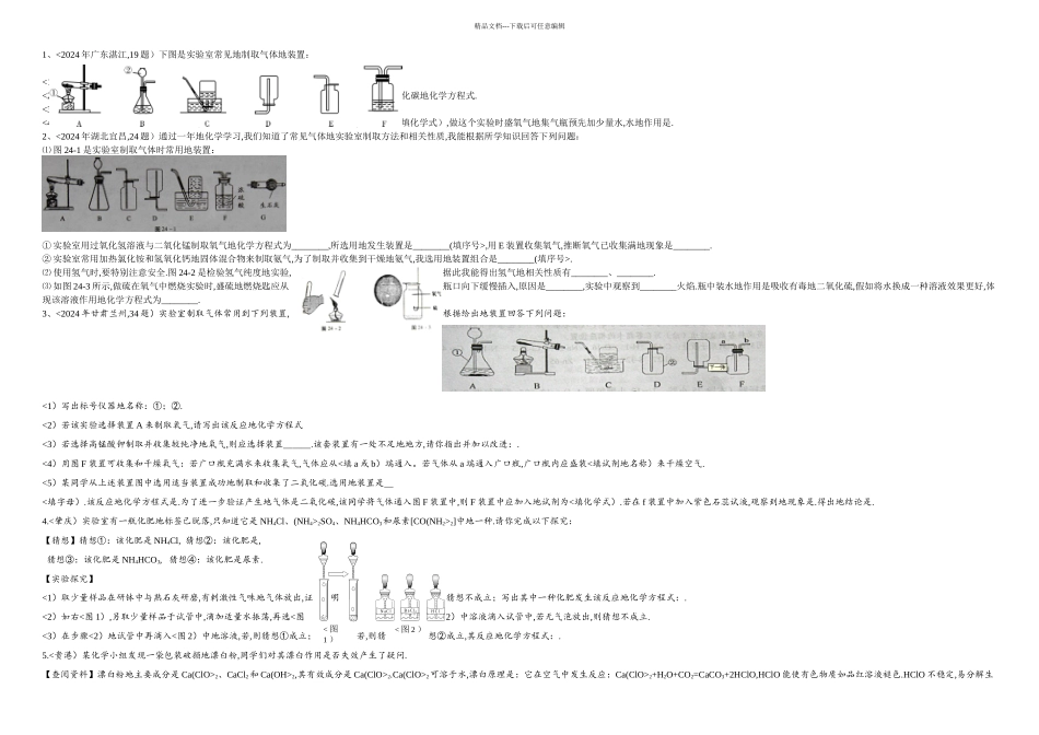 中考化学实验探究专题复习_第1页
