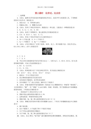 中考化学总复习-考点聚焦--物质的组成试题2