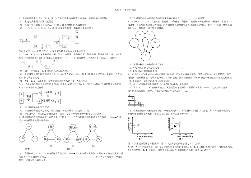 中考化学推断题汇编_第1页