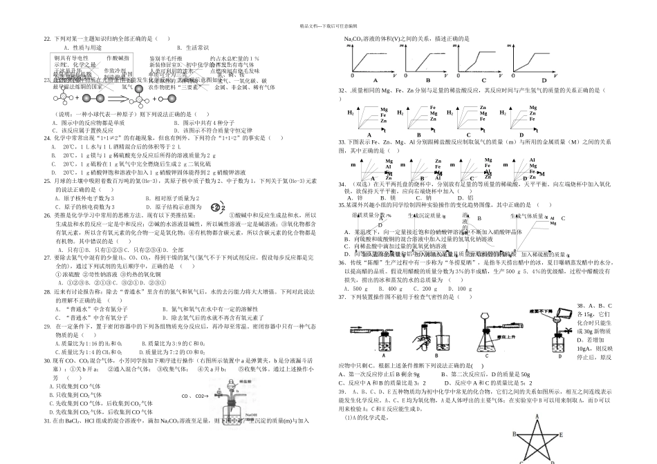 中考化学易错题集锦_第2页